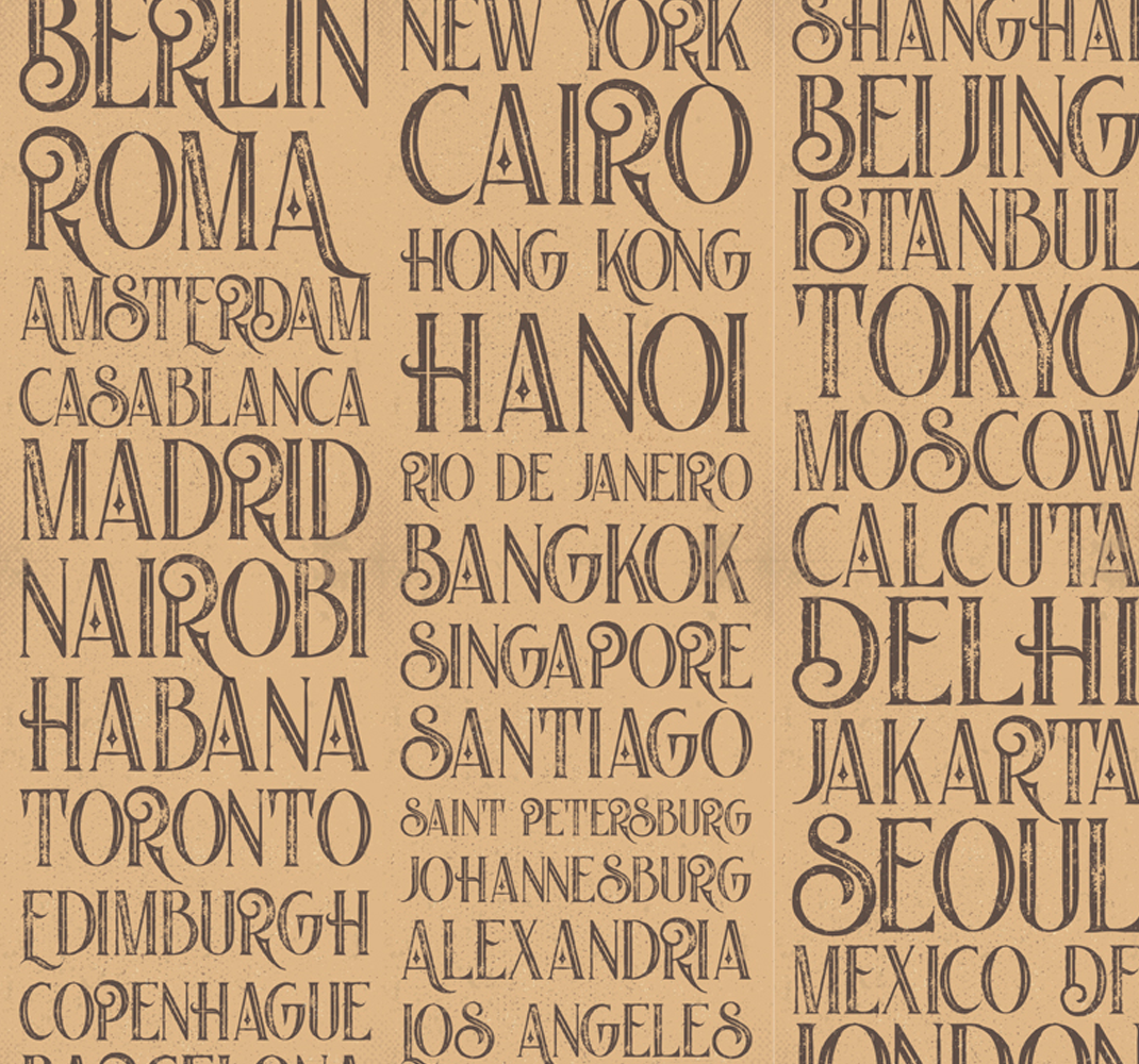 Custom vinyl carpet world cities design - TenStickers