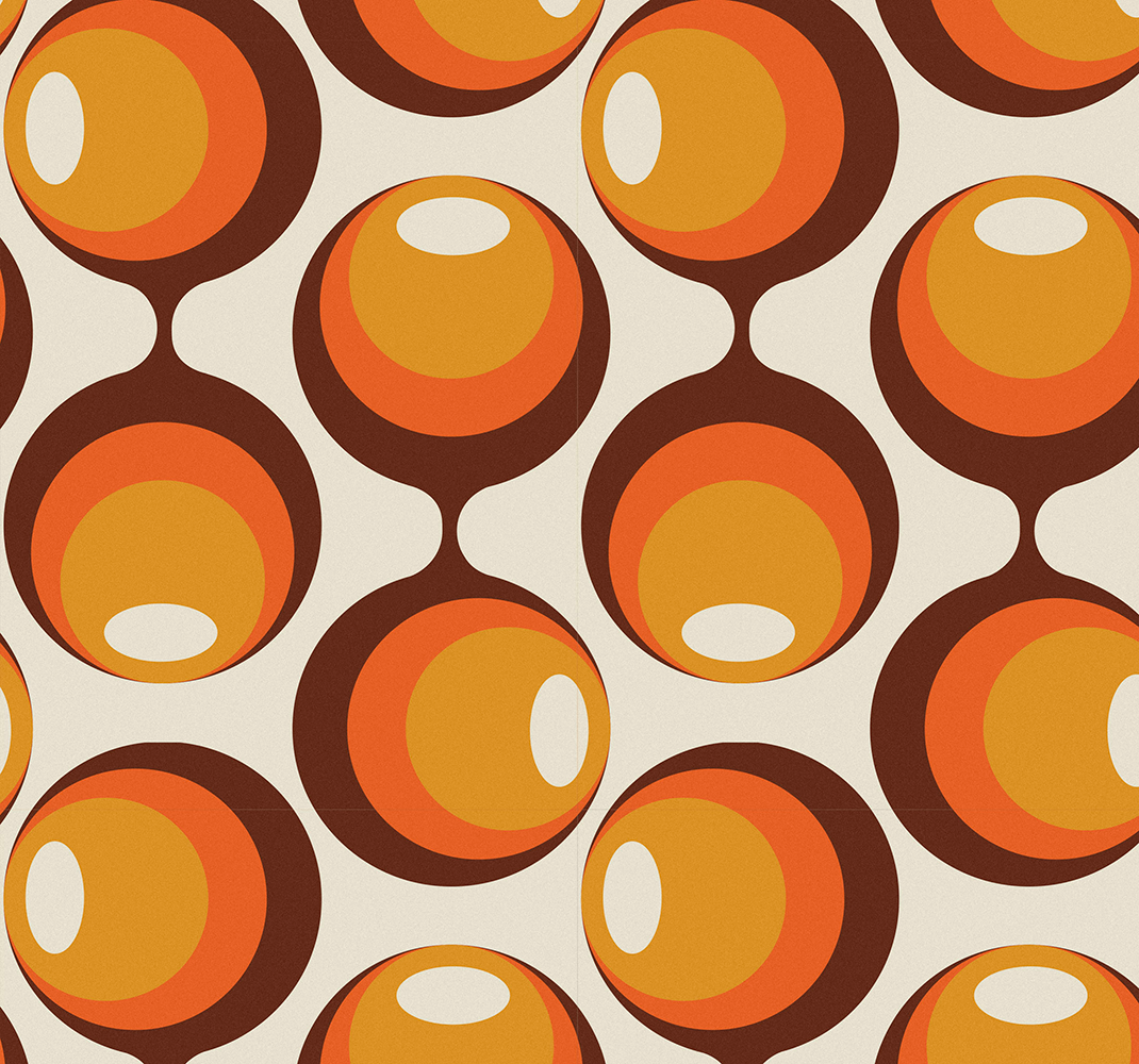 Vintage vinyl carpet semi-oblong 70's design - TenStickers