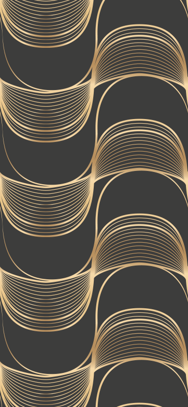 Vintage vinyl carpet with golden wave pattern - TenStickers