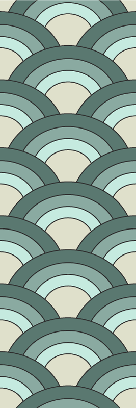 Vintage vinyl carpet with blue shaded scales pattern - TenStickers