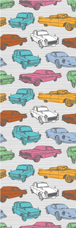 Vintage vinyl carpet colorful classic cars design - TenStickers