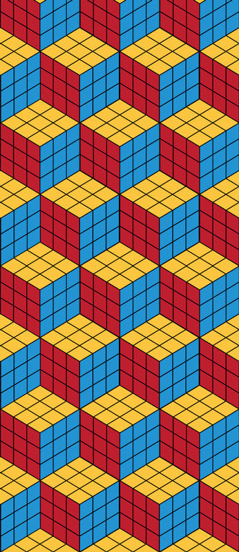 Vintage vinyl carpet rubik's cube original design - TenStickers