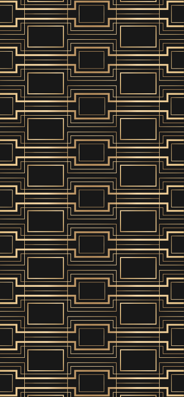 Vintage vinyl carpet with gold frame art design - TenStickers