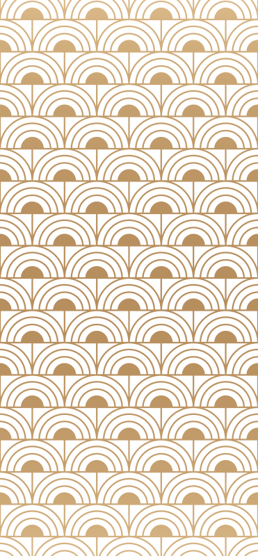 Vintage vinyl carpet with gold gradient arc design - TenStickers