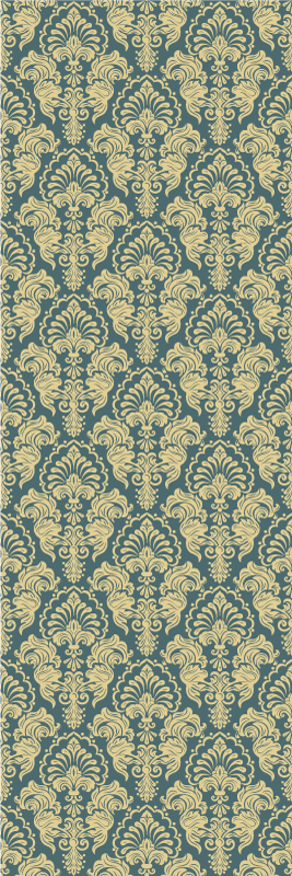 Vintage vinyl carpet in turquoise and yellow design - TenStickers