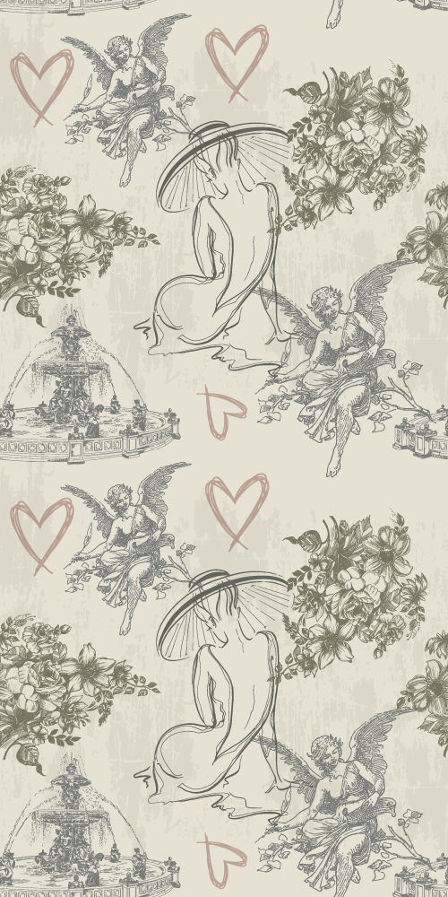 Vintage vinyl carpet with classic french romance pattern - TenStickers