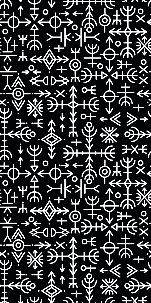 Vintage vinyl carpet with viking symbols design - TenStickers