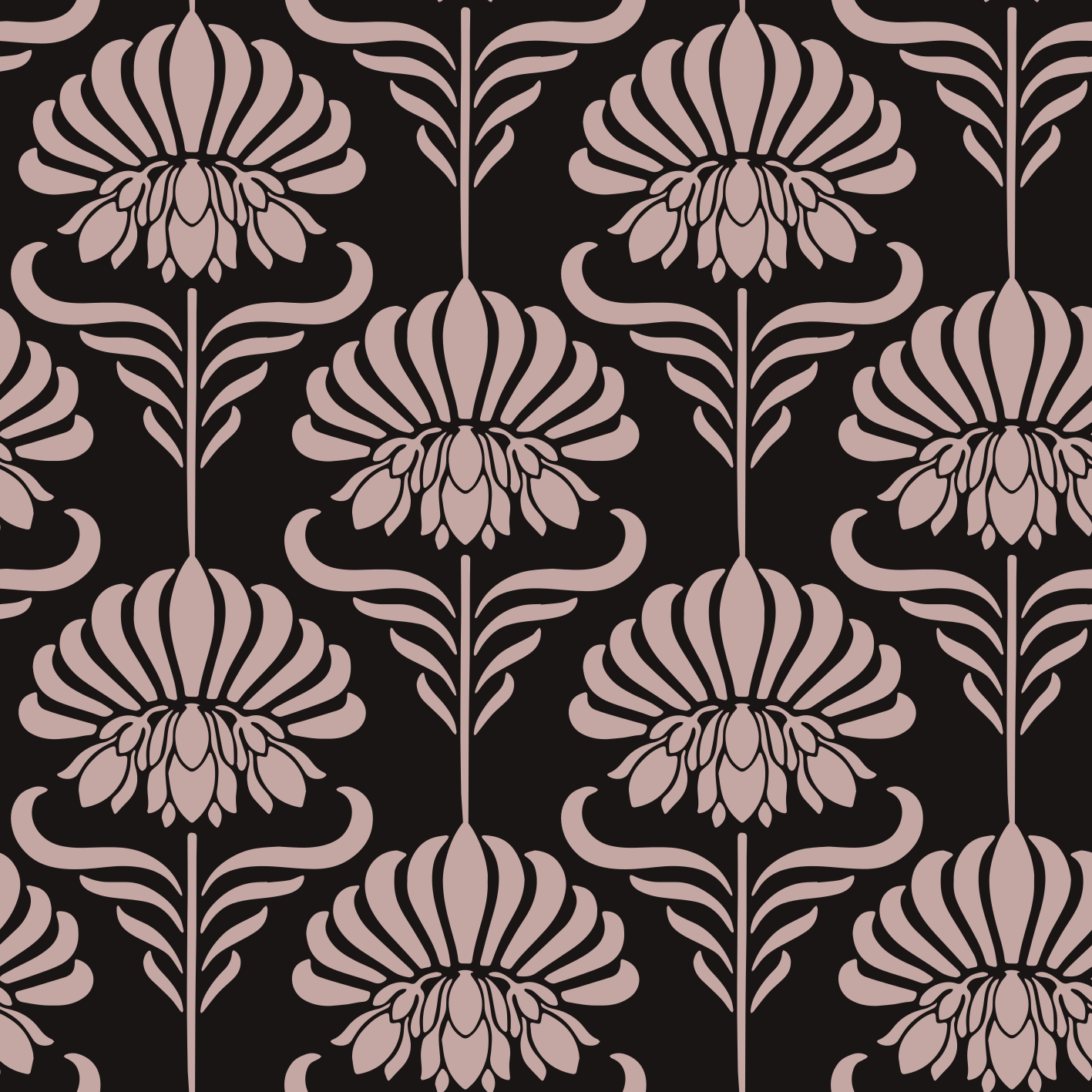 Vintage vinyl carpet with art nouveau motifs - TenStickers