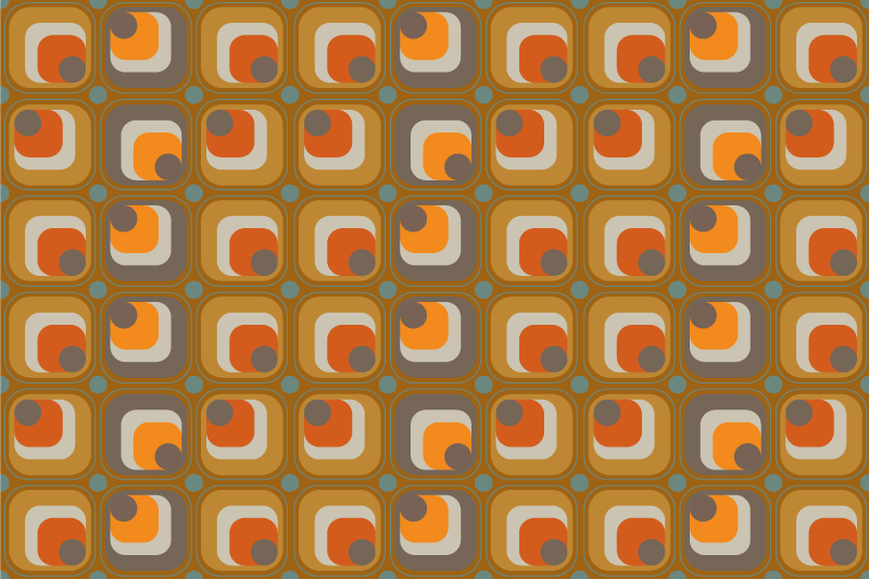 Vintage vinyl carpet 70s retro squares design - TenStickers
