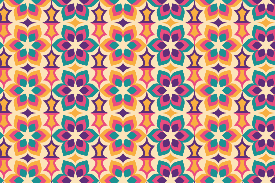 Vintage vinyl carpet with 70s floral design - TenStickers