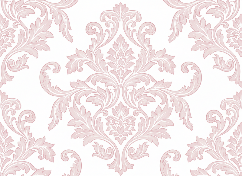 Vintage vinyl carpet in blush damask paisley - TenStickers