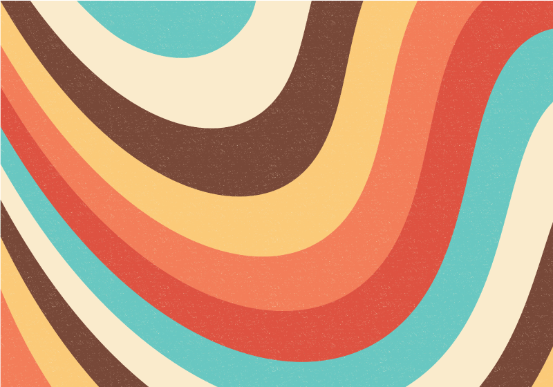 Vintage vinyl carpet with hand-drawn groovy design - TenStickers