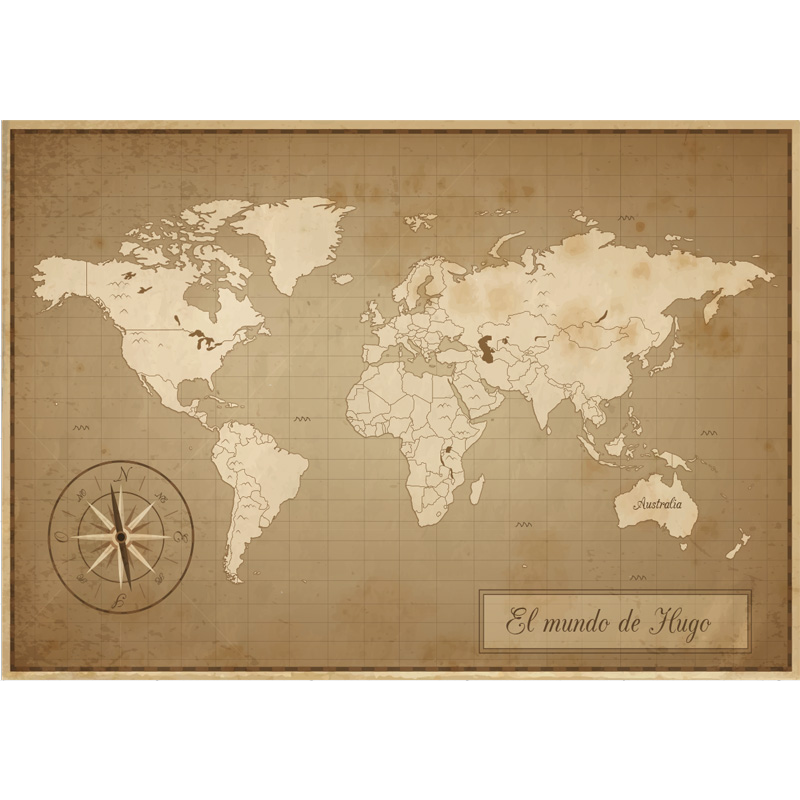 World map vinyl carpet with vintage world map design - TenStickers