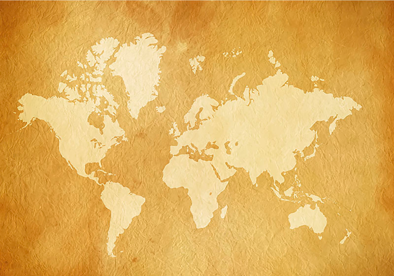 World map vinyl carpet vintage world map mural - TenStickers