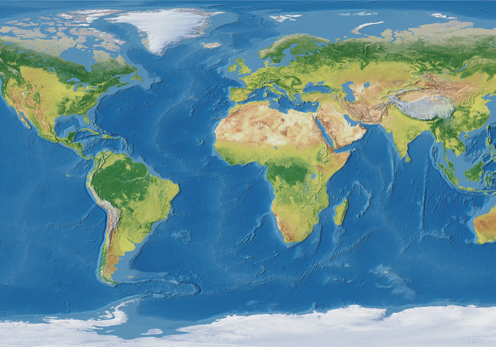 World map vinyl carpet geographic realistic map - TenStickers