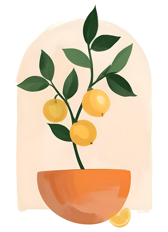 Floral vinyl carpet small fruit tree rug - TenStickers