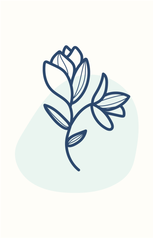 Floral vinyl carpet botanical outline design - TenStickers
