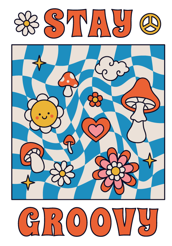 Custom vinyl carpet stay groovy - TenStickers