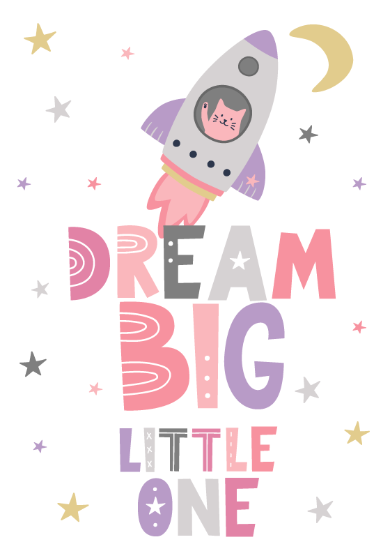Custom vinyl carpet dream big little one - TenStickers