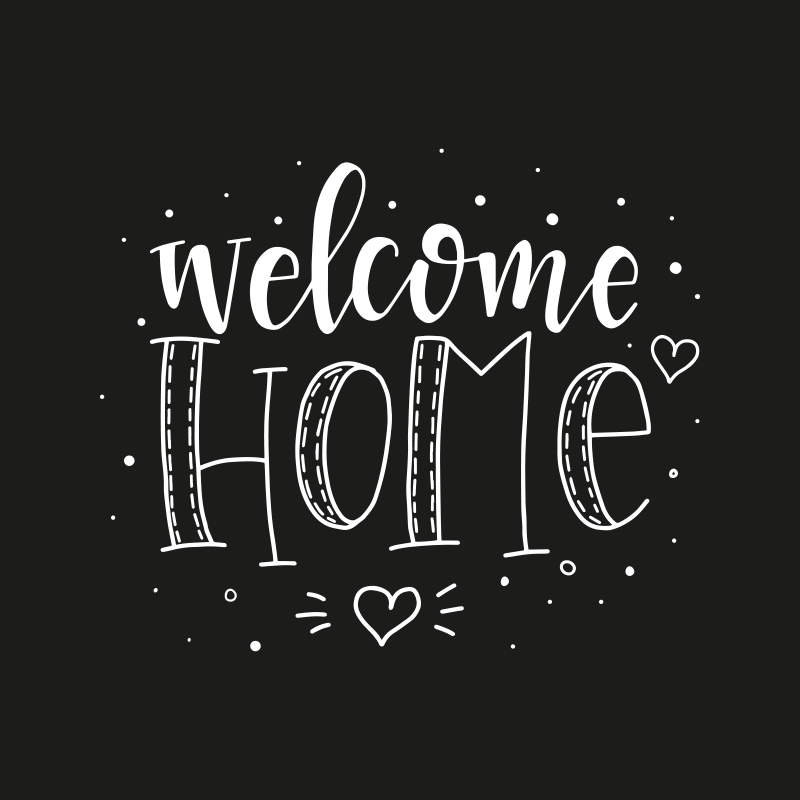 Custom vinyl carpet welcome home - TenStickers