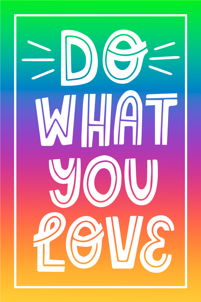 Custom vinyl carpet in rainbow colors with text - TenStickers