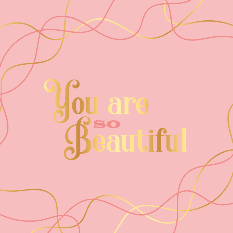 Custom vinyl carpet you are beautiful pink watercolor - TenStickers