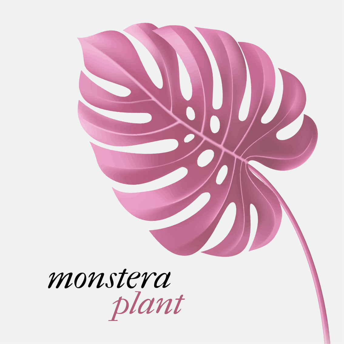 Custom vinyl carpet pink minimalist monstera design 5 - TenStickers