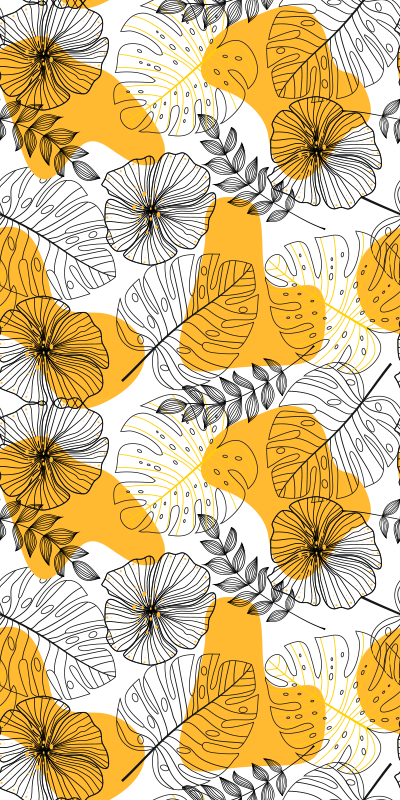 Texture vinyl carpet with flower design pattern - TenStickers