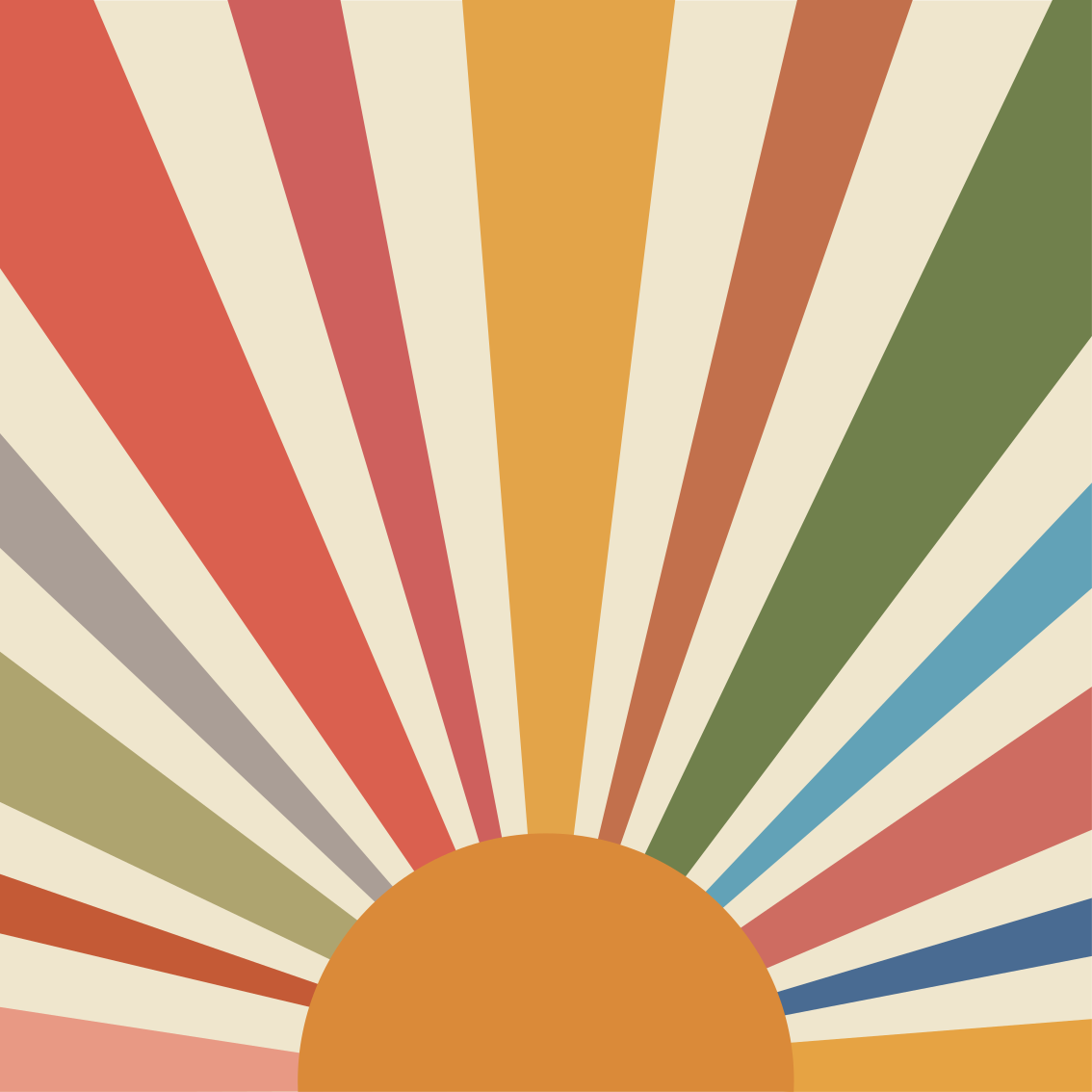 Geometric vinyl carpet colorful sun wall art - TenStickers