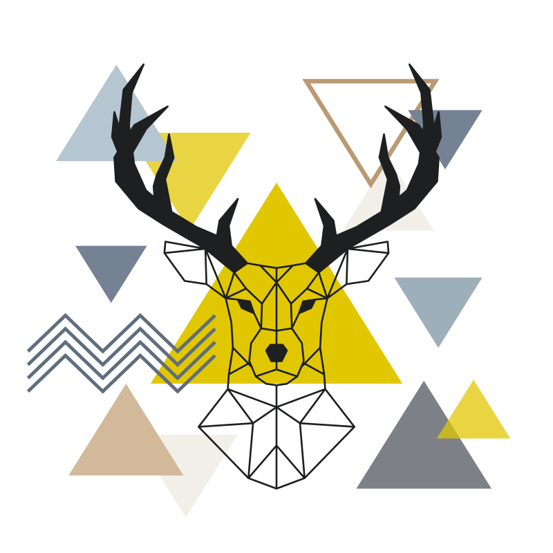 Geometric stag geometric vinyl carpet - TenStickers