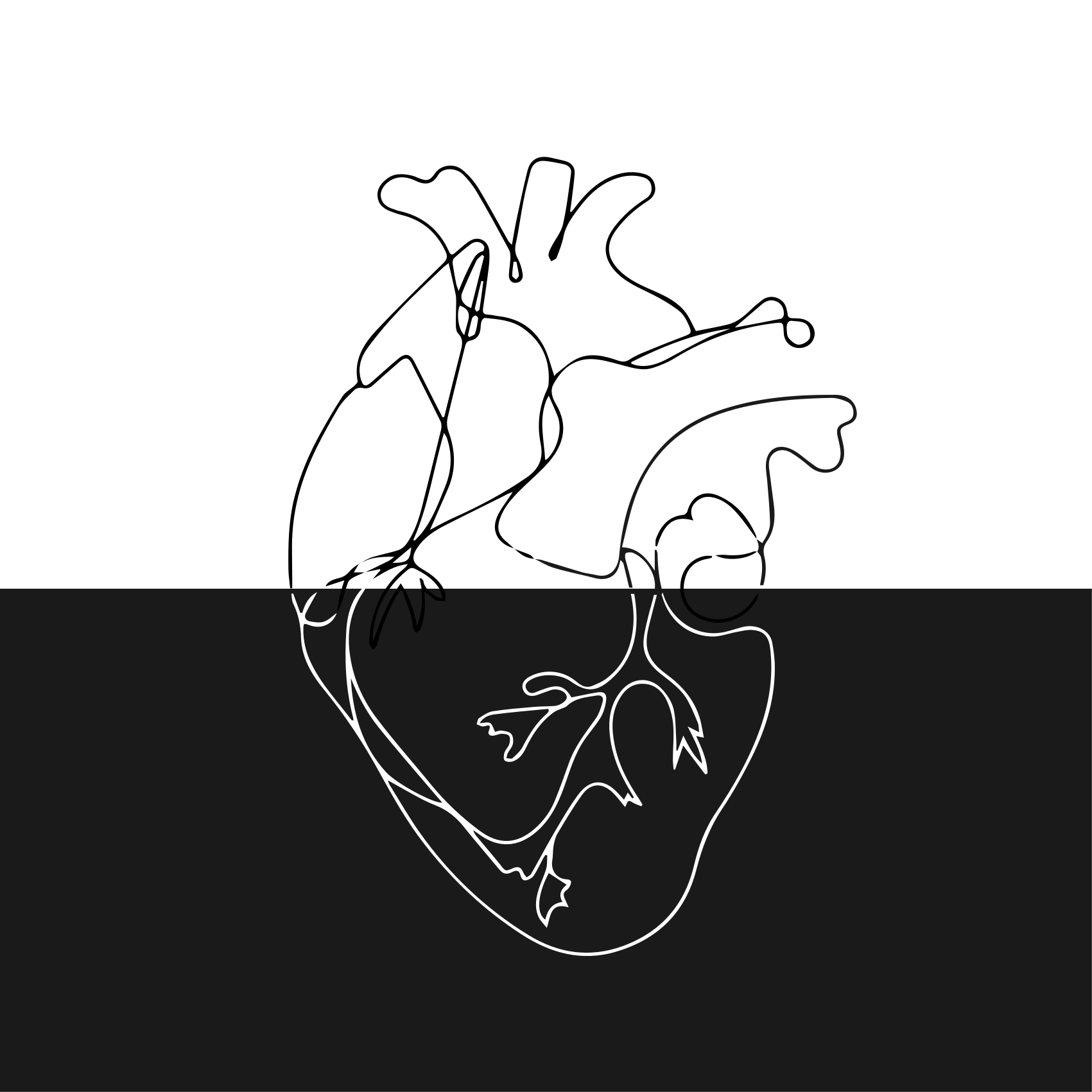 Geometric vinyl carpet geometric heart lineart - TenStickers
