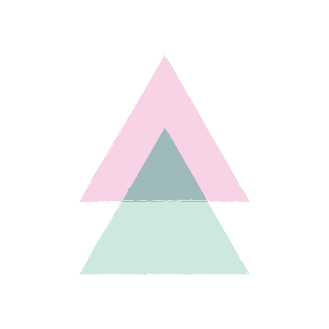 Geometric vinyl carpet in blue and pink triangles - TenStickers