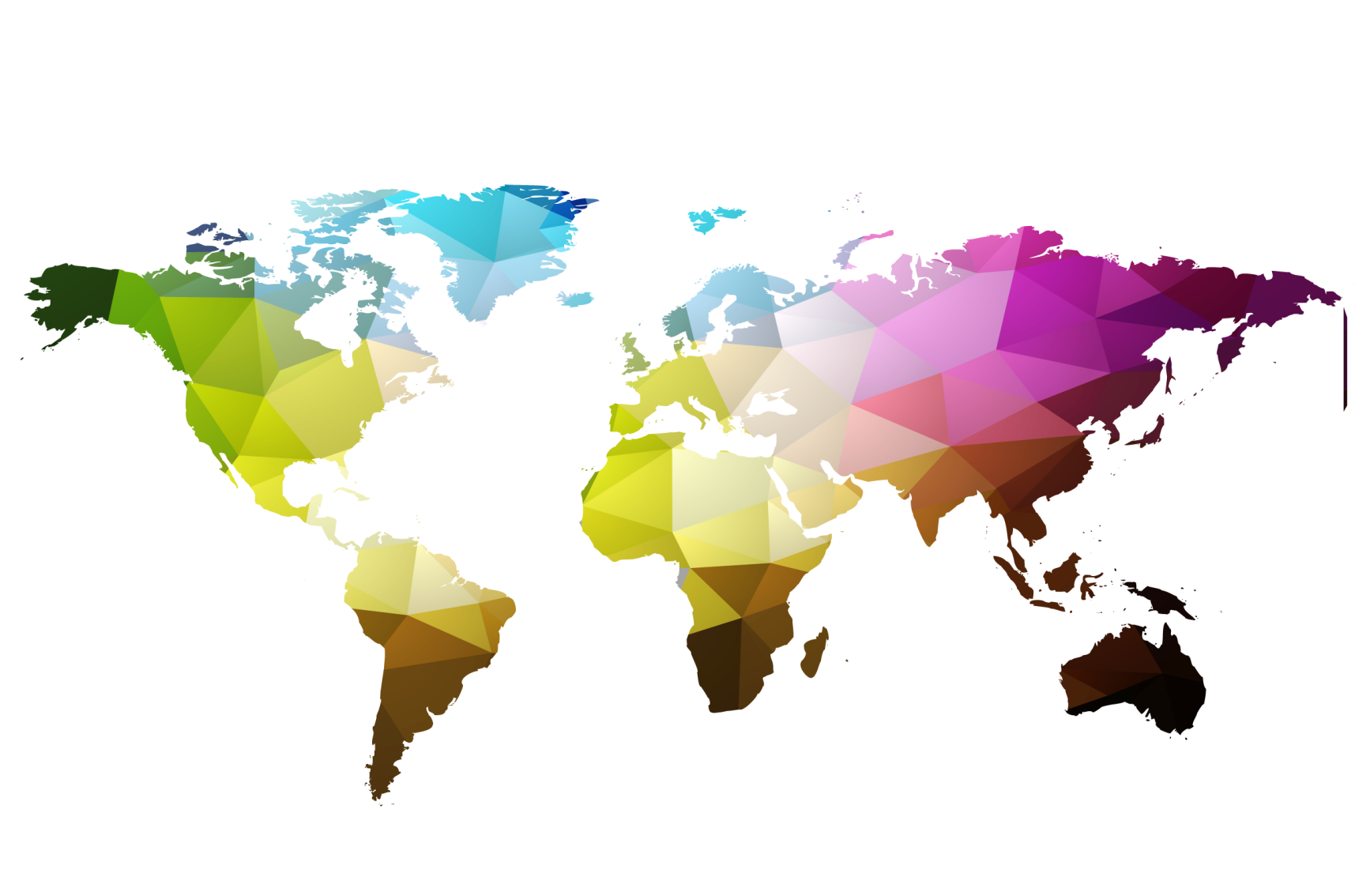 Geometric vinyl carpet triangle world map - TenStickers