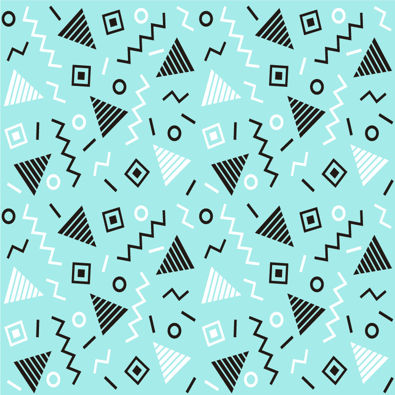 Geometric vinyl carpet with 80s memphis pattern - TenStickers