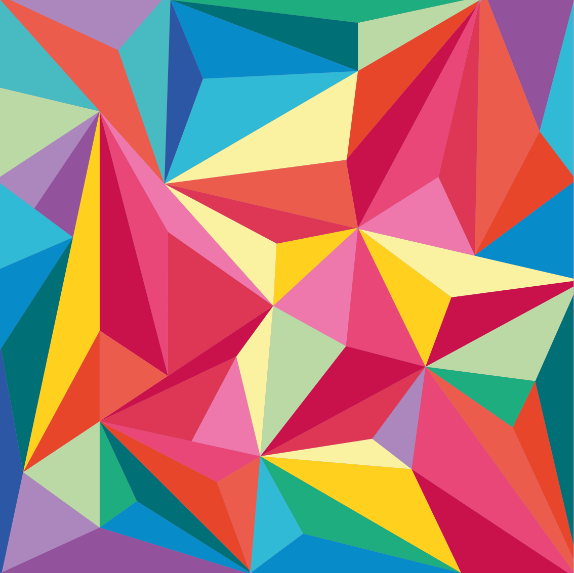 Geometric vinyl carpet in multicolor design - TenStickers