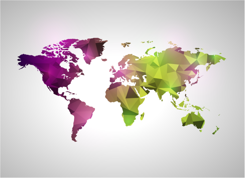 Geometric vinyl carpet geometric world map - TenStickers