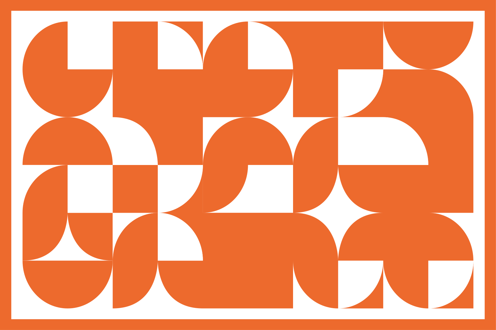 Geometric vinyl carpet in orange circle pattern - TenStickers