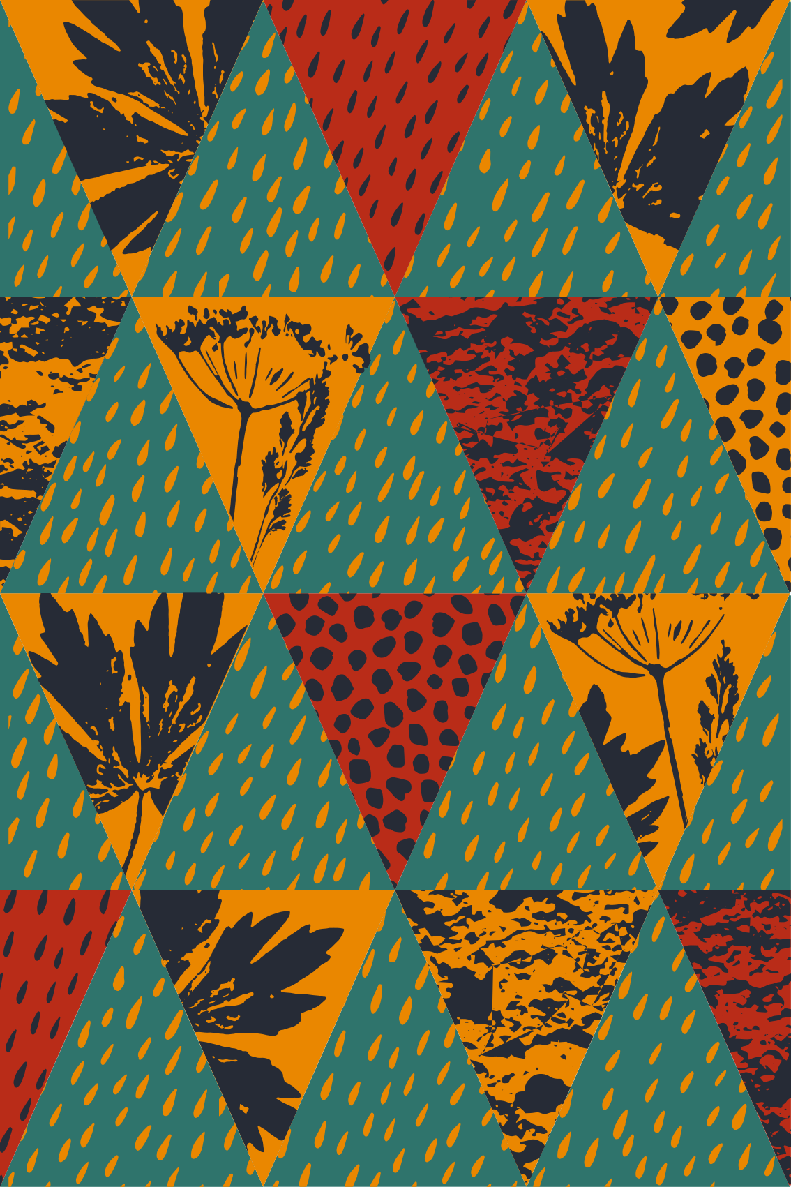 Geometric vinyl carpet rain geometric design - TenStickers