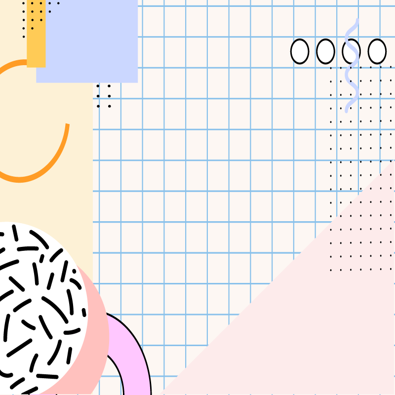 Geometric vinyl carpet in colorful 80s abstract squares - TenStickers