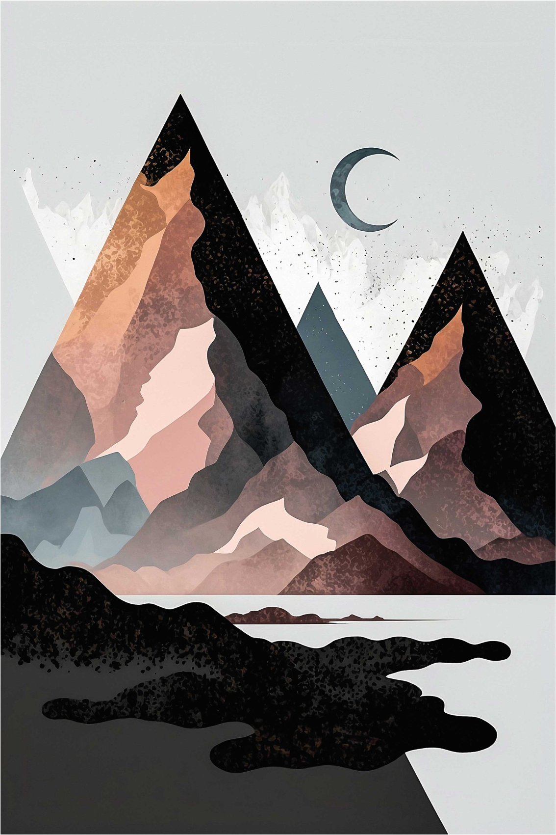 Geometric vinyl carpet nordic geometric peaks - TenStickers