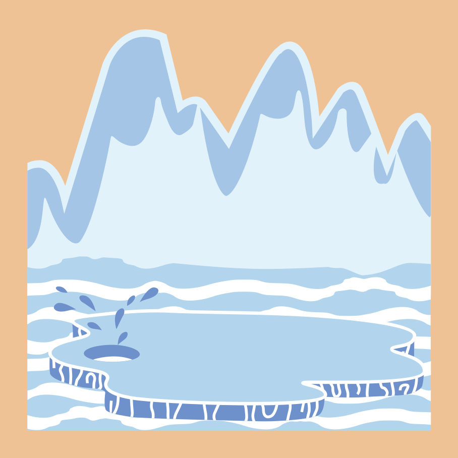 Kids vinyl carpet blue ice mountains design - TenStickers