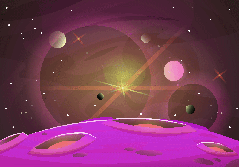 Kids vinyl carpet with futuristic space views - TenStickers