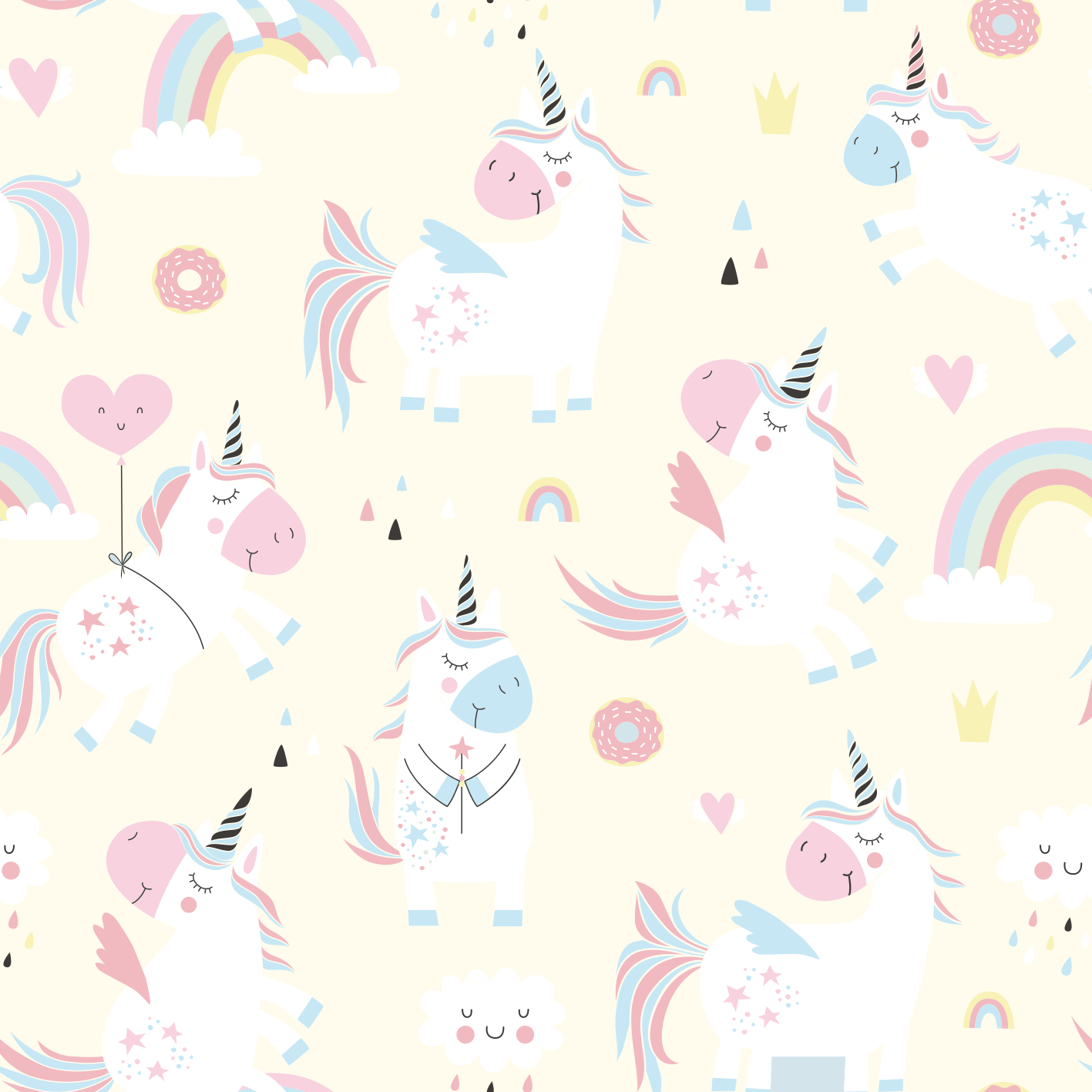 Kids vinyl carpet happy unicorns in wonderland - TenStickers