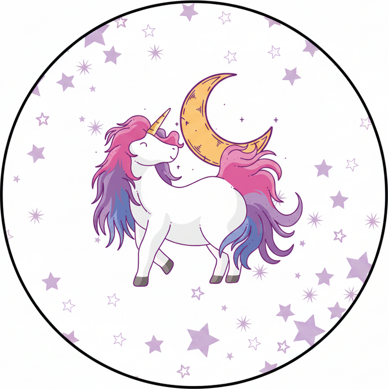 Kids vinyl carpet unicorn and moon - TenStickers