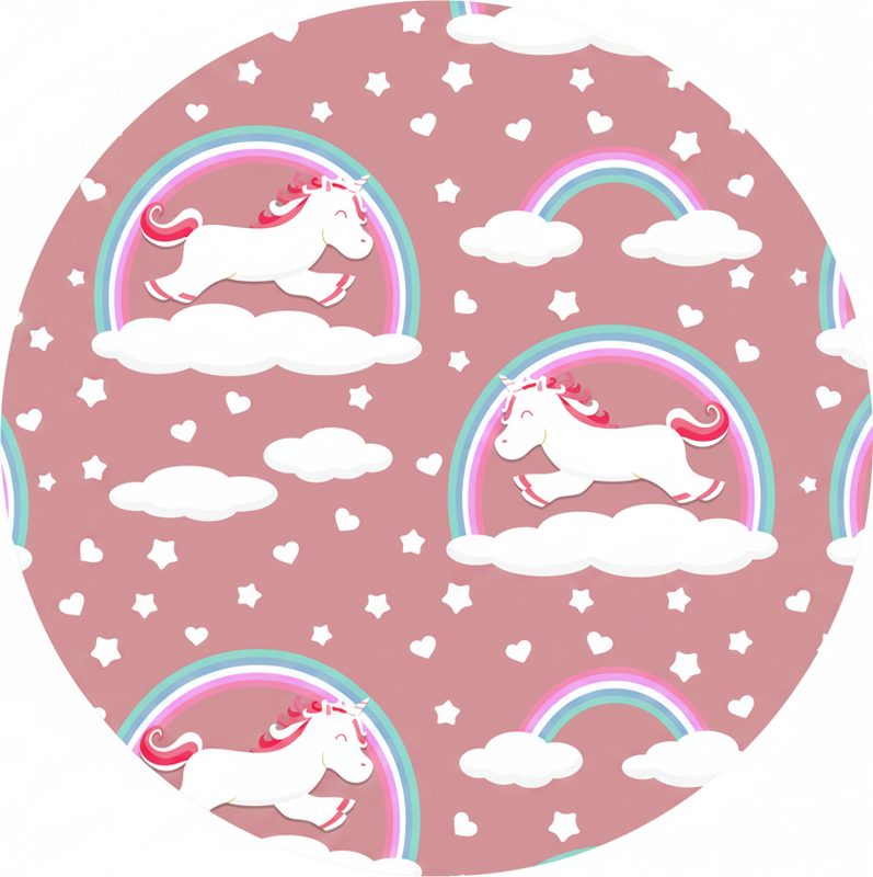 Kids vinyl carpet with sweet unicorns and rainbows - TenStickers