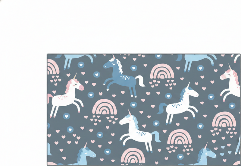 Kids vinyl carpet with pink rainbows and unicorns - TenStickers