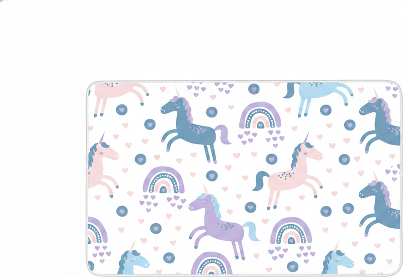 Kids vinyl carpet with sweet pastel unicorns pattern - TenStickers