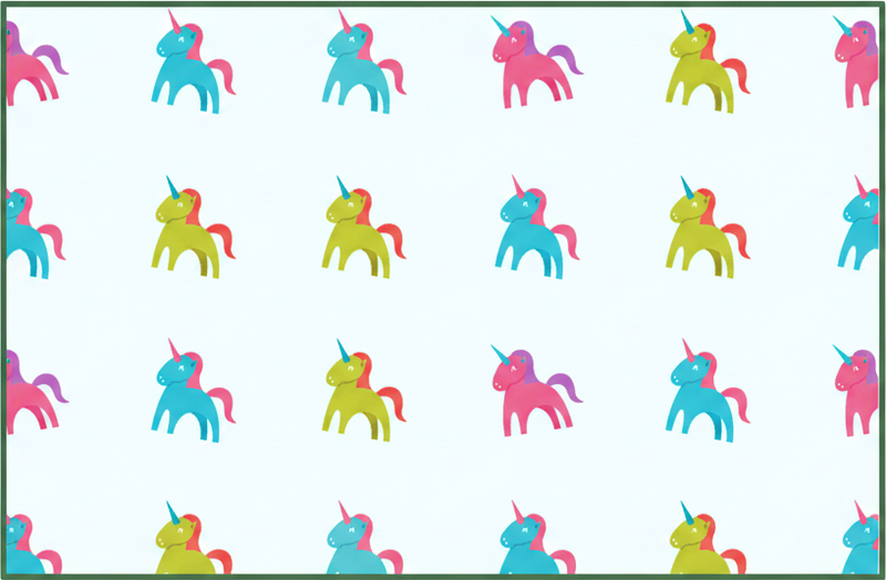 Kids vinyl carpet colorful unicorns on light blue - TenStickers