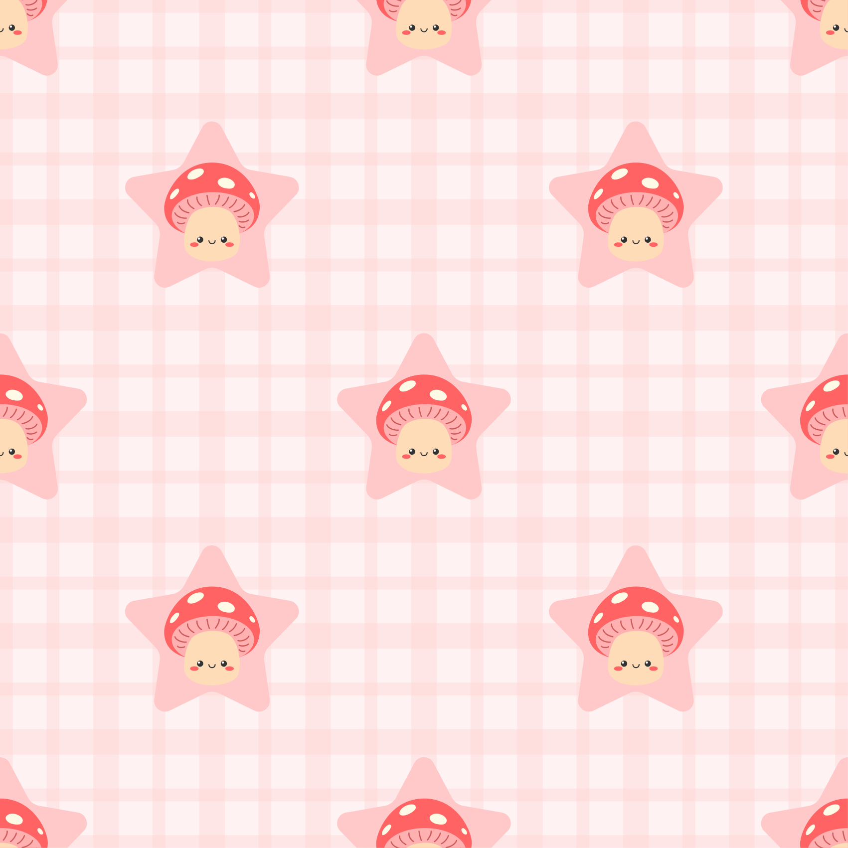 Kids vinyl carpet cute pink mushroom design - TenStickers