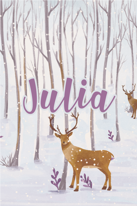 Kids vinyl carpet scandinavian winter forest animals - TenStickers